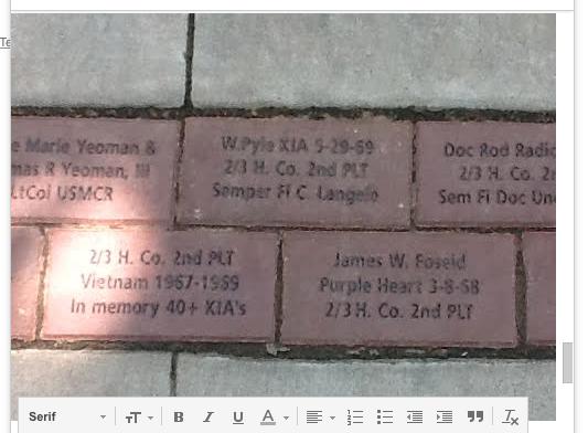 Memorial Bricks in United States Marine Corps