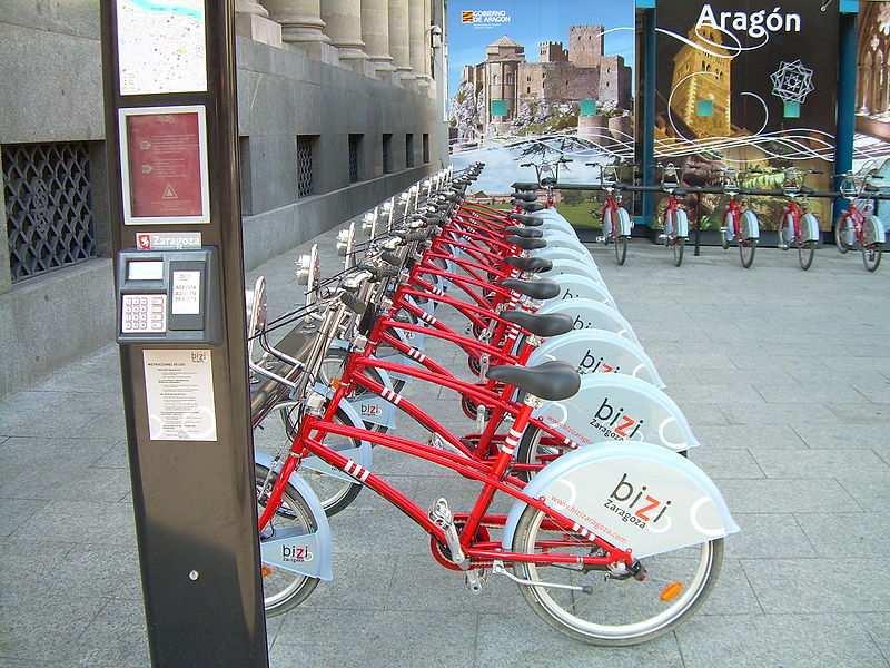 Saragossa 7.2. Bizi BiZi is a public bike rental service in Saragossa and was inaugurated on May 28, 2008.