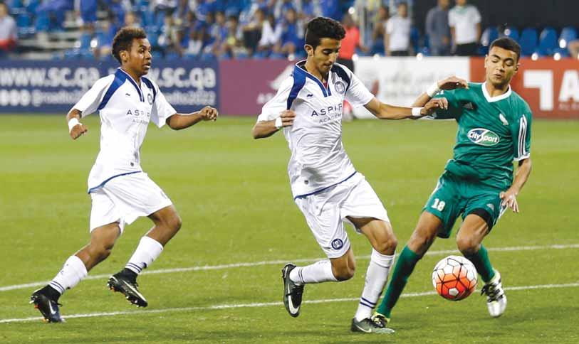 Gulf Times AL KASS INTERNATIONAL CUP 11 THE BIG ONE Aspire prove their worth with victory over Raja Abdulrasheed Ibrahim and Mekki Tombari score in home team s 2-1 win Action from the match between