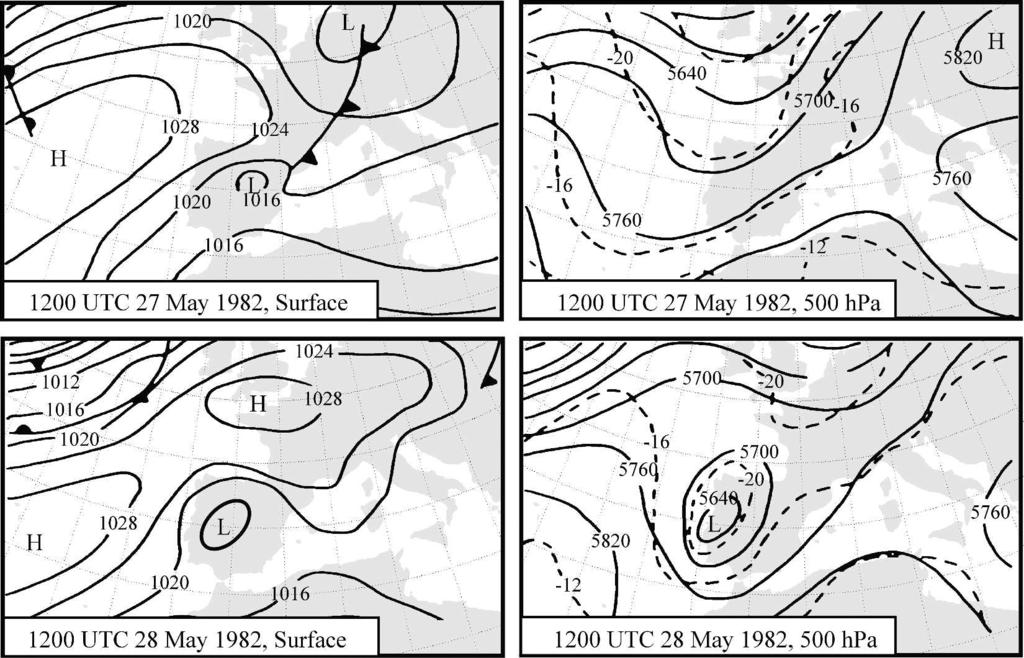15 JULY 2005 M I L L Á N ET AL. 2689 FIG. 6. Development of the ITL on 27 and 28 May 1982, with the formation of an upper trough (pool of cold air aloft).