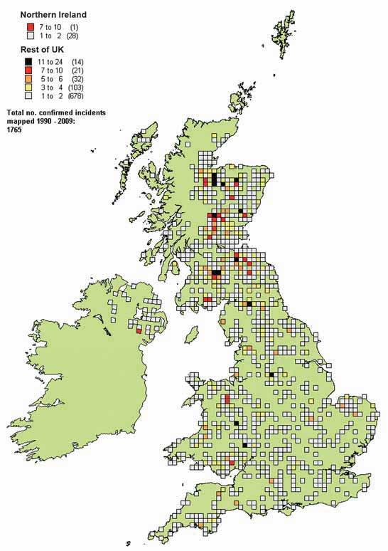 Confirmed bird of prey and owl persecution incidents 1990 2009 210,567 say: Stop killing birds of prey! Steve Knell (rspb-images.