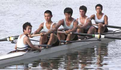 Rowing First Four Cox: B.Jian, Stroke: K.Fang, 3: L.Lou, 2: W.Santucci, Bow: C.Wong. The First IV consisted of Koren Fang (Stroke), Leo Lu (3), Allen Liao (2), Chun Wong (Bow) and Brian Jian (Cox).