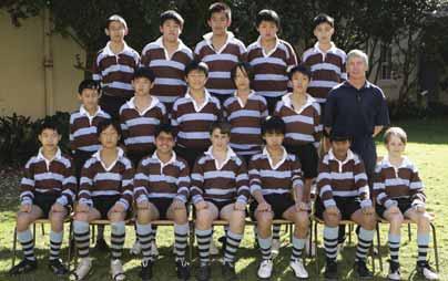 Rugby 13D Fifteen Back Row: G.He, J.Zhou, L.Huyen, J.Yang, Z.Hung. Second Row: D.Ha, T.Jiang, V.Gao, C.Chen, W.Chang, Mr G.Stein (Coach). Front Row: W.Chow, J.Park, S.Nagaraj, T.Nassif, D.Fang, A.