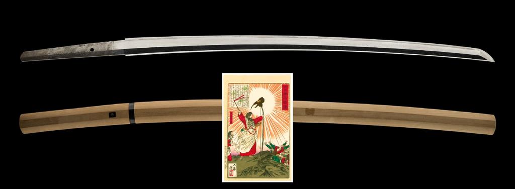 item# ujka143 A TOMOYOSHI KATANA signed & dated (12th year of showa, august 1937) Swordsmith: Osaka Ju Izumi TOMOYOSHI Location: Izumi city, Osaka Measurements: Length: 68.4cm (ubu) Curvature: 1.