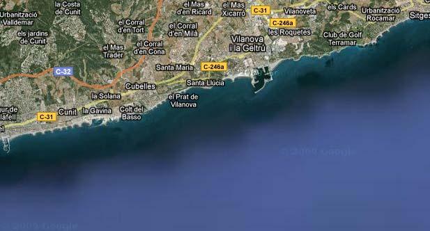 West Castelldefels Figure 2.10 Map of stretch Barcelona Sitges. 8.