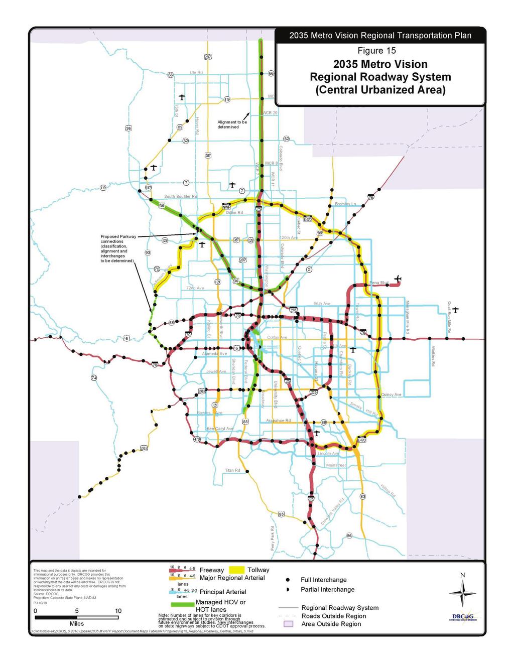 Figure 15 2035 Metro Vision Regional Roadway System (Central Urbanized