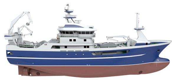 6m, powered by a 7,000hp engine. She will have 10 fish tanks with a capacity of 2,050 cubic metres.