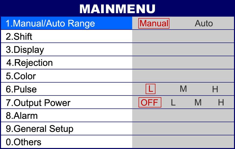 Operation About the Main menu: [MENU] 1. Menu window Setting value Selected column Red: Chosen 2.