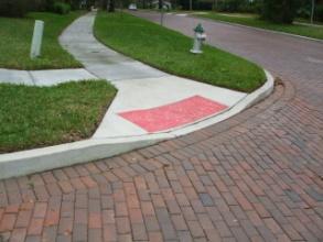 Multiuse Sidewalks are sidewalks that are a minimum 8 feet wide and usually are found