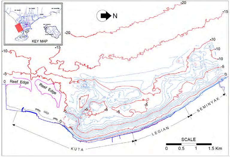 in The Republic Of Indonesia Figure 10.2.2 Bathymetric Chart at the South East Coast from North Kuta to Part of Canggu 10.