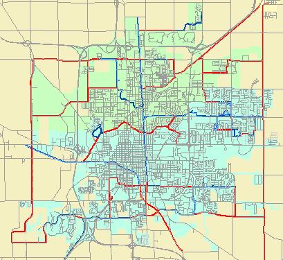 future trail locations as identified by the City of Bloomington and the Town of Normal. The trail alone, however, cannot get people to work, to business districts and to other destinations.