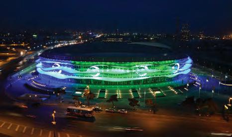 The first testing of the venue occurred during two major sporting events, which took place in Baku earlier in May and June - the European Rhythmic Gymnastics Championships and the Azerbaijan National