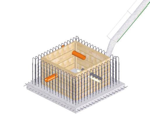 11.0 Installation of Chamber - Section A Construction of reinforced concrete box 1 2 Excavate hole for chamber. Refer to section 10.0 for RC box internal dimensions.