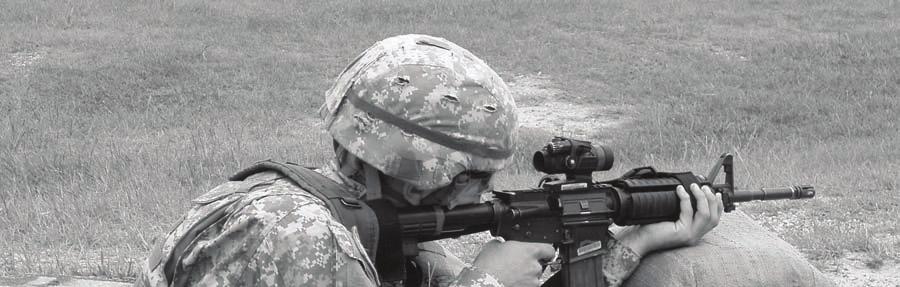 Preliminary Marksmanship Instruction INDIVIDUAL FOXHOLE SUPPORTED FIRING POSITION 4-68. This position provides the most stable platform for engaging targets.
