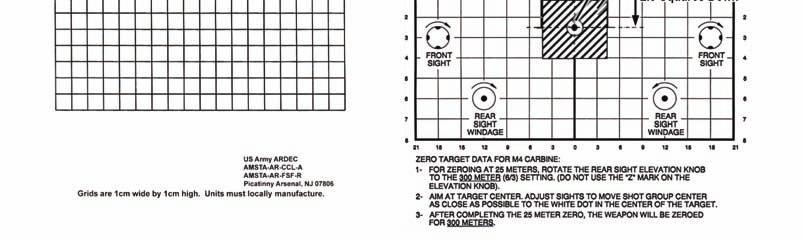 NOTE: If zeroing iron sights, use the target appropriate to the weapon being zeroed. (2) Find the correct target template for the weapon configuration.