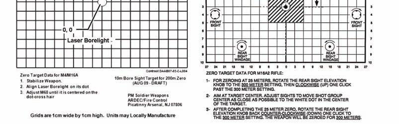 NOTE: For zeroing at 25 meters with the CCO (Figure F-9), place the dot at the target s center of mass.