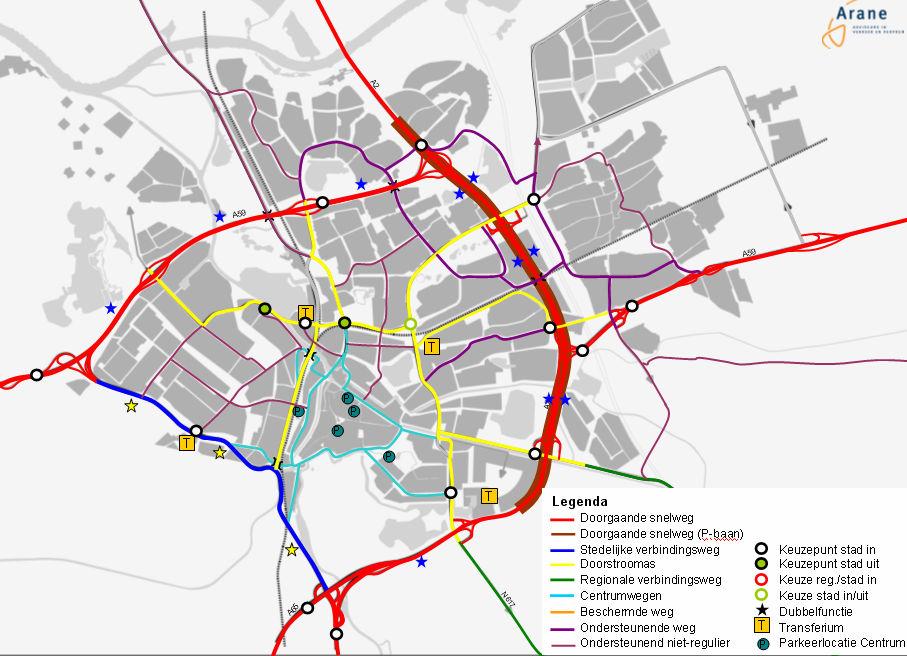 Concentration of car-traffic: main arterials Car traffic Regional/National roads: expanding Co-operation on regional and national level In s-hertogenbosch: Unbundling arterials