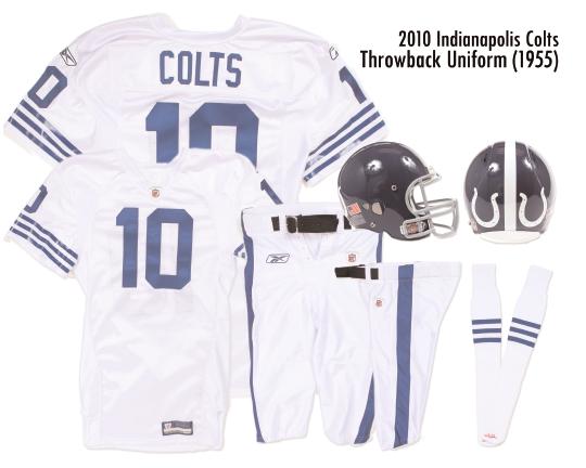 INDIANAPOLIS COLTS TO WEAR 'THROWBACK' UNIFORMS AGAINST SAN FRANCISCO DURING PRE-SEASON OPENER The Indianapolis Colts will christen the 2010 pre-season against San Francisco on August 15 by taking a