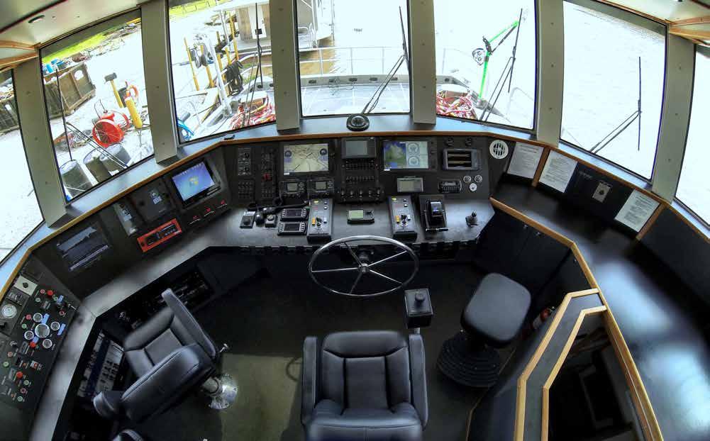 Helm: The 75 Endurance features a massive dash area that easily accommodates all controls, instruments, and navigation equipment, allowing for easy operation of the