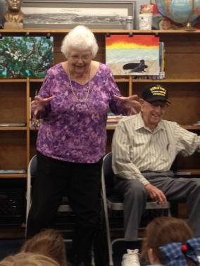 These gentlemen, along with Paul & Isabel Bullard, shared their memories of military service with 29 third grade students and their teachers, Ms. Stacie Barrient and Ms. Carmen Peters.