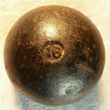 My next step is to confirm that the ball is not a sports shot put. A shot put and a cannon ball look similar. There are three things that I look at.