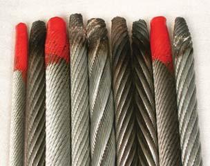 After cutting the rope it is good practice to braze or weld the rope ends to ensure that they don t unravel. Leave the seizing on the rope for added holding strength.