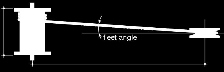 A large fleet angle can cause bad winding on smooth drums and can increase the pressure on the rope against the flange of the sheave, causing friction and