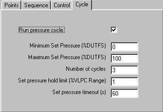 FPG8601 /VLPC OPERATION AND MAINTENANCE MANUAL 6.7.6 <CYCLE> TAB Use the <Cycle> tab to set up pre-test pressure exercising of the system.