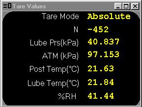 6. FPG TOOLS 6.3.3 TARE DISPLAY The <Tare Display> always holds the last system zero information. All values in this display are used in the determination of FPG pressure.