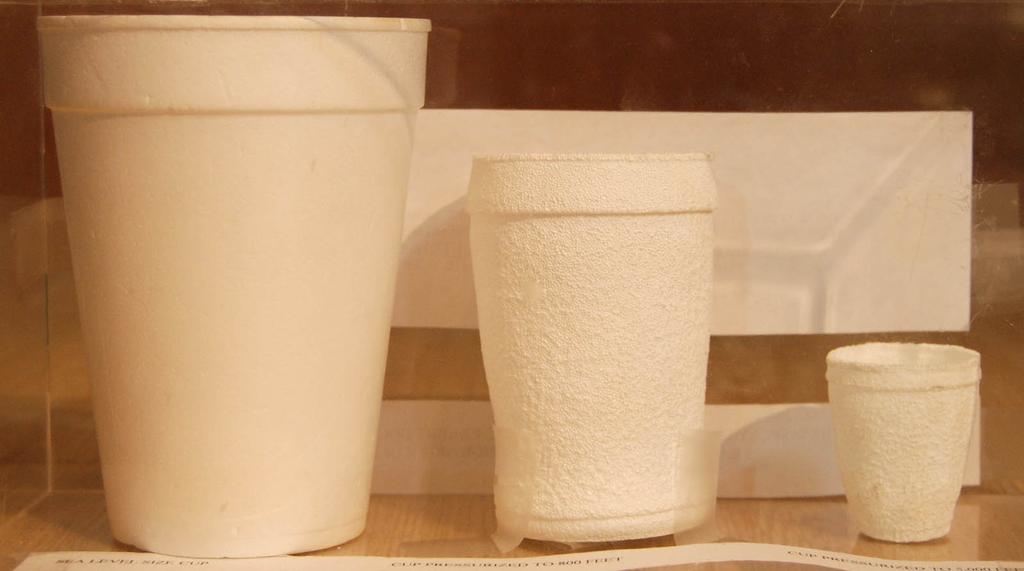 To demonstrate this concept, Navy researchers have taken Styrofoam cups down deep in the ocean with research submarines.