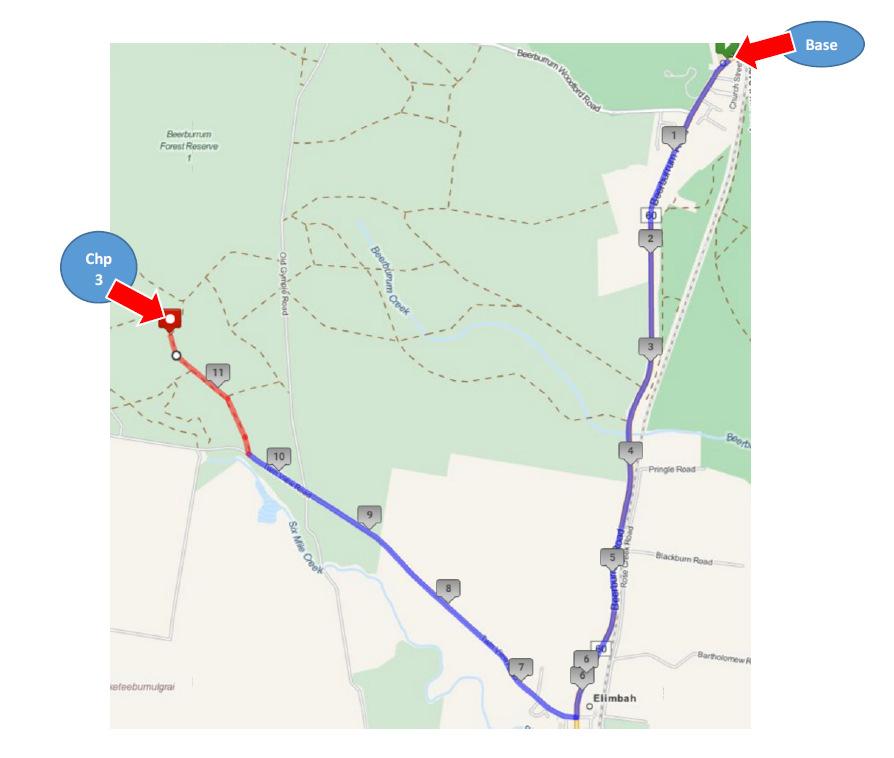 CREW MAPS and DIRECTIONS GH100, 2016 Checkpoint 1 Checkpoint is 3km along Caves Rd at the second intersection of the Trachyte Circuit Walking Trail. Crew Route No crew allowed access to Checkpoint 1.