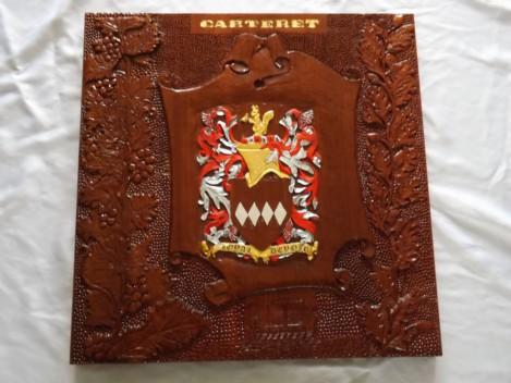John De Carteret from Le Cercle De Carteret presented his Hand Carved Wooden Plaque of the De Carteret Family Crest.