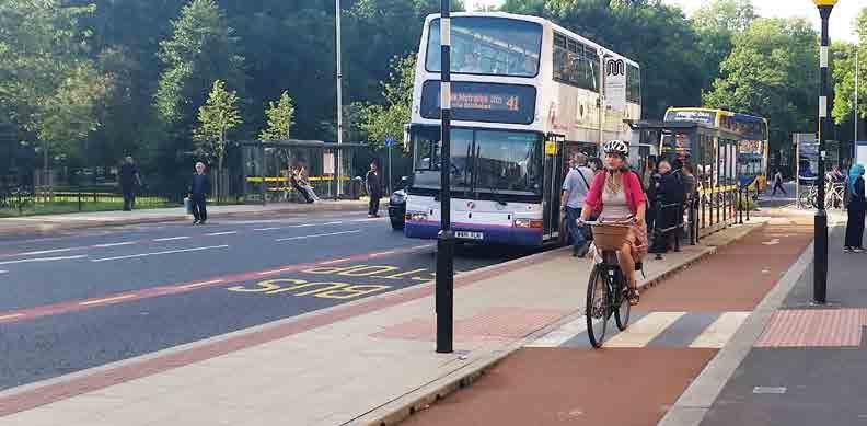 UK examples Step 3: Build Manchester: A kerb separated bus stop bypass A comprehensive cycle network will generally consist of three main forms of provision: Protected space: