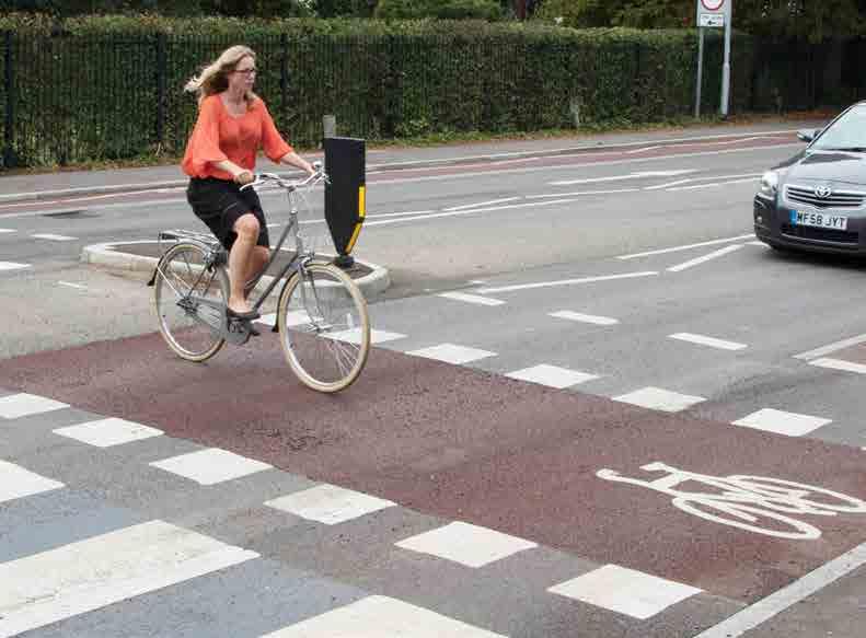 UK examples Junctions and crossings The safety and priority of cycle tracks at junctions is critical this is where 75% of on-road cycling injuries occur.
