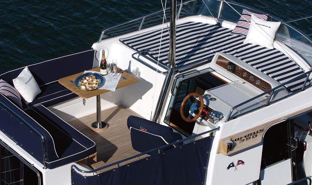 The Commander s flying bridge is roomy, sheltered and very easy to get to.the wheelhouse scores on practicality, with a snug atmosphere and room enough to both sit and stand.