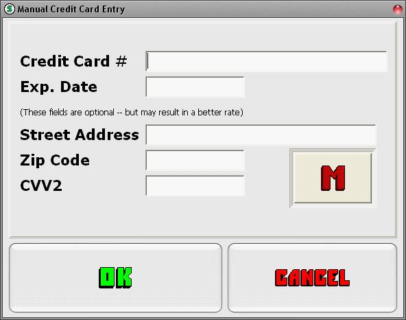 Using the Retail System 91 -ENTER the appropriate information -SELECT the 'Ok' button The credit card info will automatically be sent to the bank via PC Charge.