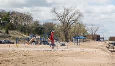 Joseph, MI, Lions Park Beach offers kid-friendly activities with a playground, food,