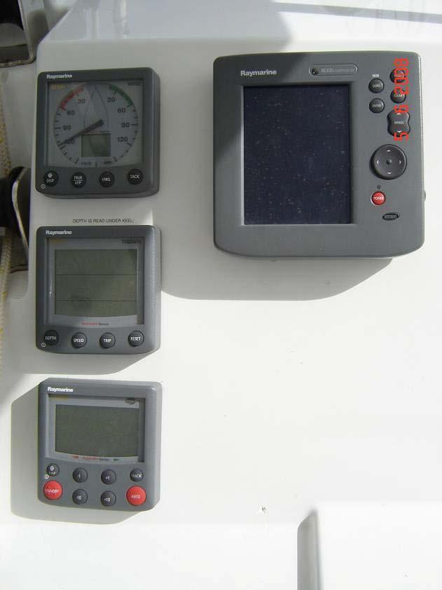 8. Instruments Located at the helm are three Raymarine ST60 instruments: