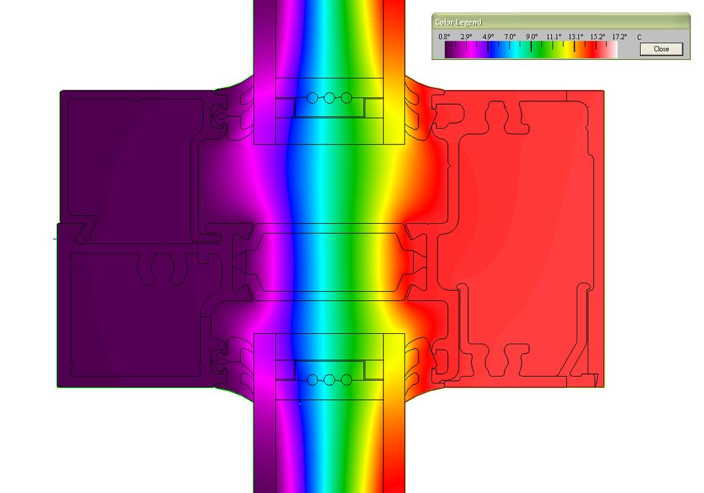 Kestrel luminium Systems Thermal Performance Therm Software images - Typical Transom detail Therm Version 5.2.14 Uframe = 2.62 W/m2K ψedge = 0.
