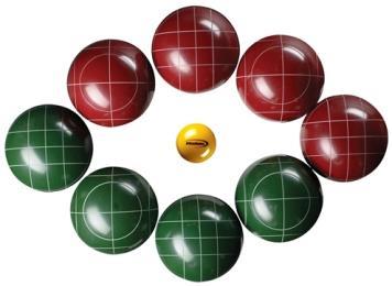 BOCCE BALL Equipment: Eight large bocce balls (half are a different color or pattern) Smaller object ball (sometimes called pallina or jack ) Playing Surface: Flat and level; packed dirt, fine gravel