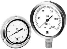 367 4" Stainless Steel Liquid Filled Gauge with Brass Connection and Wetted Parts See page 335 for details on how to save money by using liquid filled gauges! U.S. Gauge Series 545 stainless steel gauges combine low cost and high-reliability features for a variety of corrosive and high vibration applications.