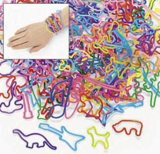 95 Bands Animal Shapes Rubber wrist bands in animal