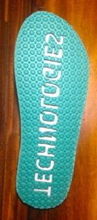 Full color imprint on footbed available for a small fee. Rubber patch on strap also available.