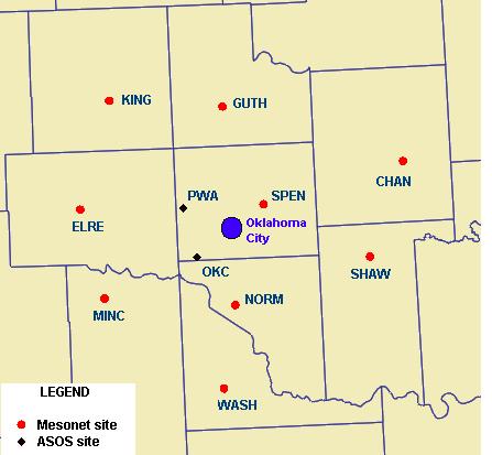 Figure - A map of the Mesonet and