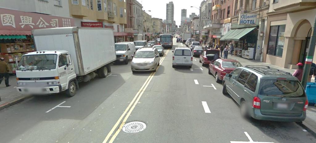 Stockton Street: Vallejo Broadway Wider travel lanes with parking removed Proposed: DRAFT Existing: 8