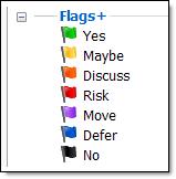 8. When we configured Power Markers for the Flags group, we chose ""Roll up highest marker".