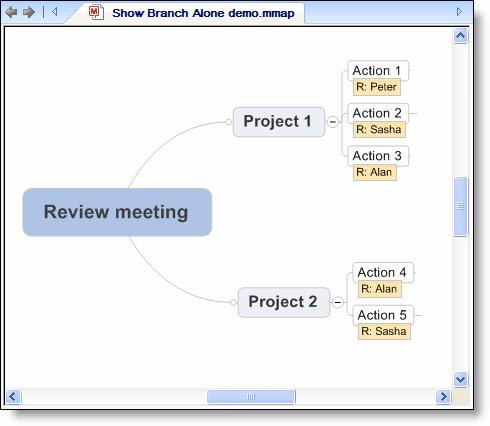 How to... Use Show Branch Alone mode Power Markers can work in conjunction with MindManager's "Show Branch Alone" mode, to help you focus on a particular area of your map.