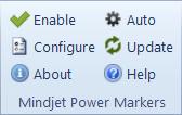 Getting Started Power Markers buttons The MindManager Ribbon's View tab and the Hot Lists task pane offer the same set of buttons to control Power Markers. You can use whichever is more convenient.