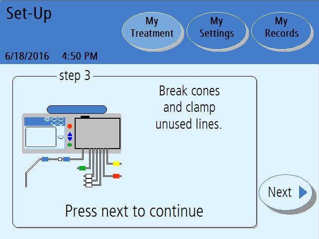 Break Cones and Clamp Unused Lines 12 Initiate Solution Flow
