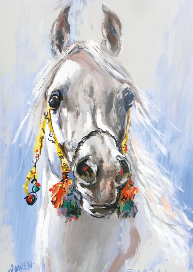 The stallion Ghazal was legendary. Carl-Heinz Doemken immortalized his beloved Nazeer-son in several mesmerizing paintings or anybody. Farm visitors were usually deeply impressed.